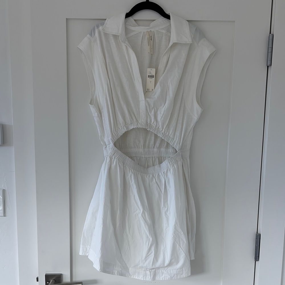 White Sleeveless Cutout Dress